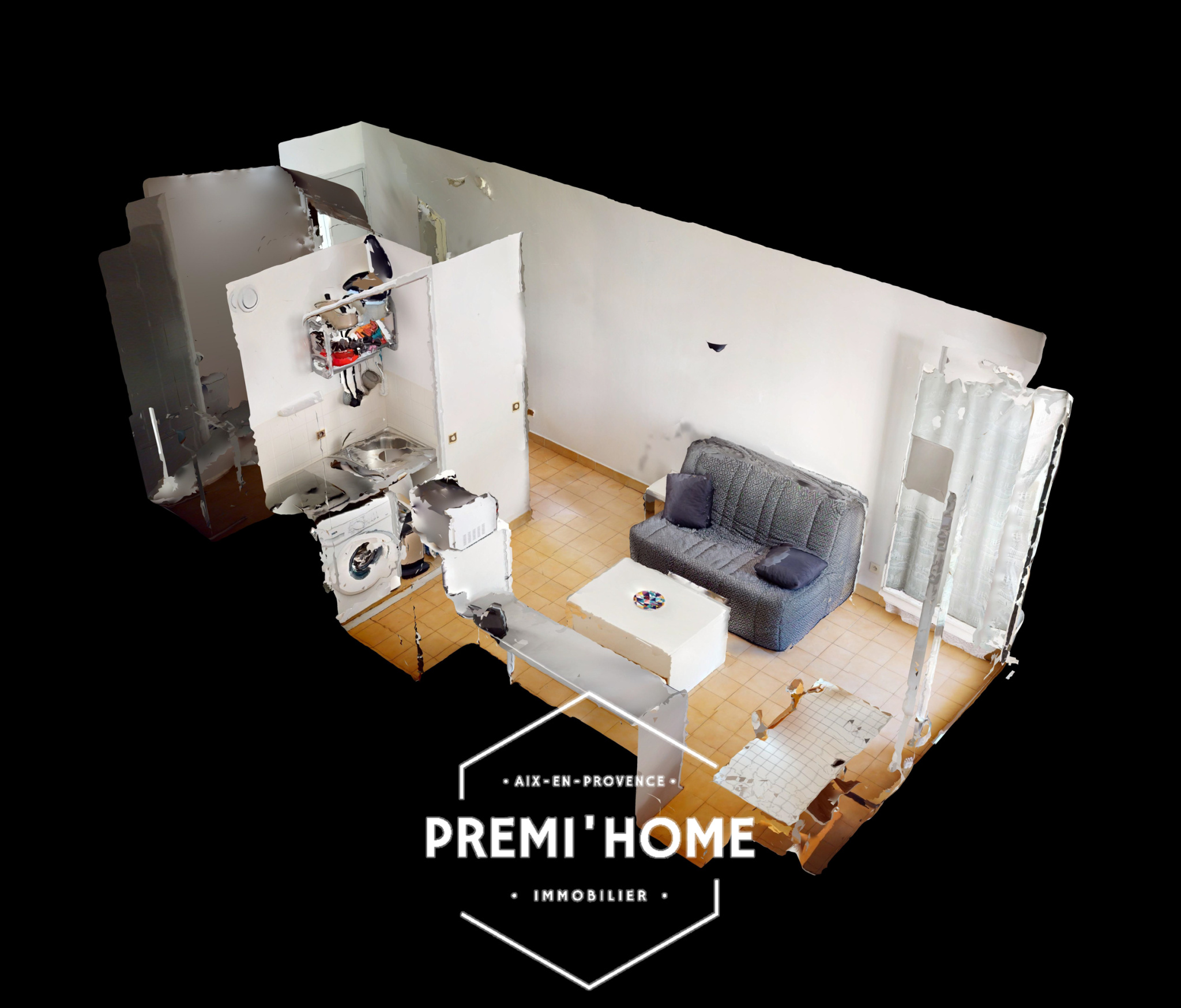 A VENDRE STDUIO MEUBLE AVEC CAVE ET PLACE PRIVATIVE AUX OUES - Premi'home Agence immobilière Aix En Provence